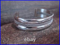 Native American 5/8 Navajo Indian Sterling Silver Bracelet Cuff Tahe
