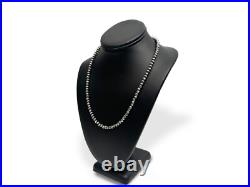 Native American 7mm Sterling Silver Navajo Pearls 22 Hook & Eye Cone Necklace