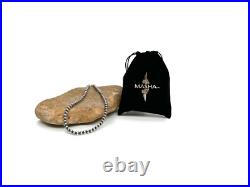 Native American 7mm Sterling Silver Navajo Pearls 22 Hook & Eye Cone Necklace