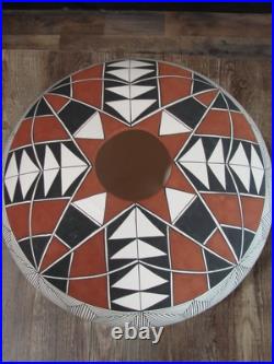 Native American Acoma Fine Line Hand Painted Pottery by D. Malie