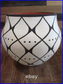 Native American Acoma Indian Hand Painted Pottery by Antonio