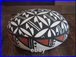 Native American Acoma Indian Hand Painted Seed Pottery by Antonio