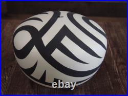 Native American Acoma Indian Hand Painted Seed Pottery by Eric Lewis