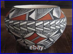 Native American Acoma Pueblo Fine Line Hand Painted Pottery by ML