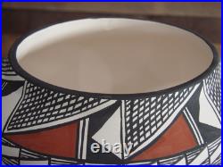 Native American Acoma Pueblo Fine Line Hand Painted Pottery by ML