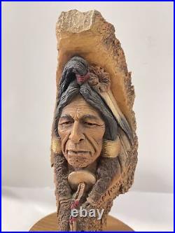 Native American Art Sculpture Neil J. Rose Stays By The Fire Number 919/3000