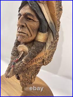 Native American Art Sculpture Neil J. Rose Stays By The Fire Number 919/3000