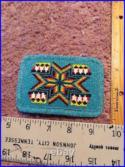 Native American Beaded Buckle Oklahoma Feather pattern