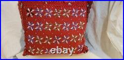 Native American Beaded Pillow Hunter star quilt Sioux handmade cushion western