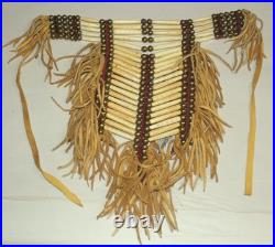 Native American Breastplate Bone And Leather, 15 Wide And 14 Long
