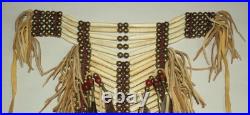 Native American Breastplate Bone And Leather, 15 Wide And 14 Long