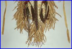Native American Breastplate Bone And Leather, 15 Wide And 14 Long