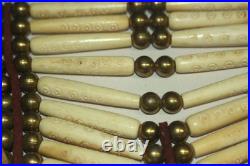Native American Breastplate Bone And Leather, 15 Wide And 14 Long