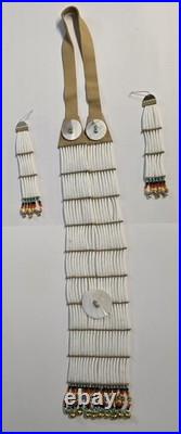 Native American Breastplate With Matching Earrings Dentillion Quills Handmade
