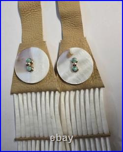 Native American Breastplate With Matching Earrings Dentillion Quills Handmade