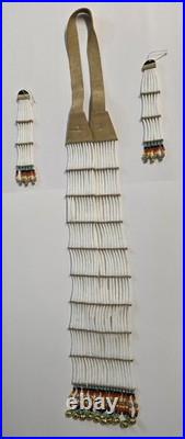 Native American Breastplate With Matching Earrings Dentillion Quills Handmade