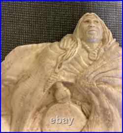 Native American Bust Sculpture Carved Stone Rock 2 By 6 By 6