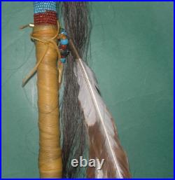 Native American Ceremonial Medicine Spirit Stick Skull