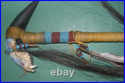 Native American Ceremonial Medicine Spirit Stick Skull