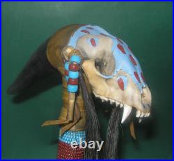 Native American Ceremonial Medicine Spirit Stick Skull