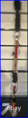Native American Ceremonial Staff 6 Foot 3 Inches Long Beautiful Piece