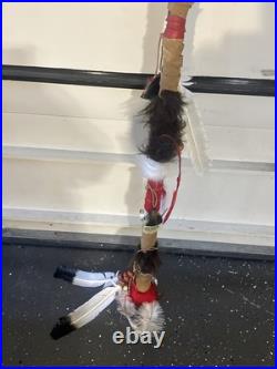 Native American Ceremonial Staff 6 Foot 3 Inches Long Beautiful Piece