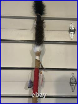 Native American Ceremonial Staff 6 Foot 3 Inches Long Beautiful Piece