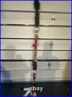 Native American Ceremonial Staff 6 Foot 3 Inches Long Beautiful Piece