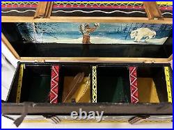 Native American Ceremony Kit with Hand Feathers, Necklace and Painted Box