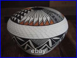 Native American Fine Line Hand Coiled & Hand Painted Pottery by B. Garcia