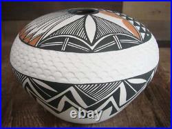 Native American Fine Line Hand Coiled & Hand Painted Pottery by B. Garcia