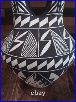 Native American Fine Line Hand Painted Wedding Vase by M. Lukee