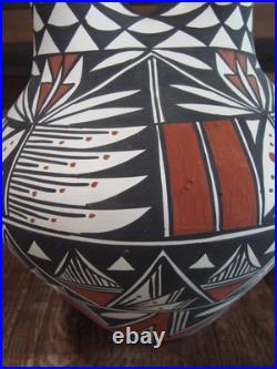 Native American Fine Line Hand Painted Wedding Vase by M. Lukee