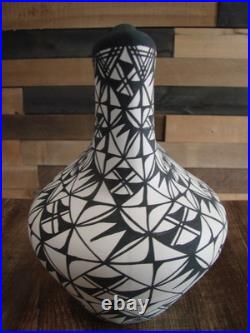 Native American Fine Line Hand Painted Wedding Vase by M. Lukee