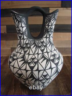 Native American Fine Line Hand Painted Wedding Vase by M. Lukee