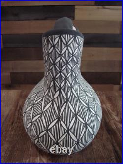 Native American Fine Line Hand Painted Wedding Vase by M. Lukee