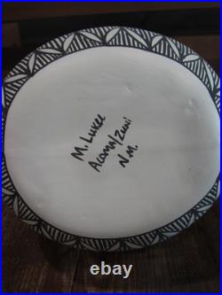 Native American Fine Line Hand Painted Wedding Vase by M. Lukee