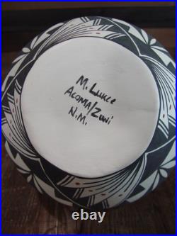 Native American Fine Line Hand Painted Wedding Vase by M. Lukee