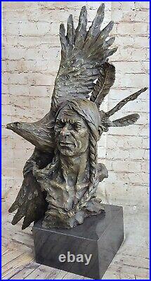 Native American Gift Indian Chief South western Bronze Bust Sculpture Statue art