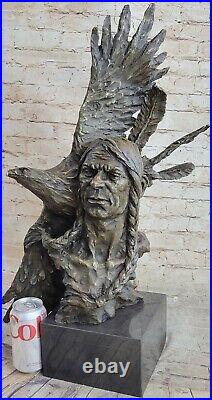 Native American Gift Indian Chief South western Bronze Bust Sculpture Statue art