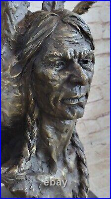 Native American Gift Indian Chief South western Bronze Bust Sculpture Statue art