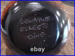 Native American Hand Etched Pottery Signed Dewayne Eskeets