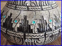 Native American Hand Etched Pottery Signed by Dewayne & Eskeets