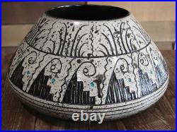 Native American Hand Etched Pottery Signed by Dewayne & Eskeets