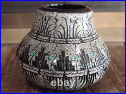 Native American Hand Etched Pottery Signed by Dewayne & Eskeets