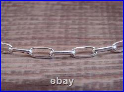 Native American Hand Made Sterling Silver 24 Chain Link Necklace Sally Shi