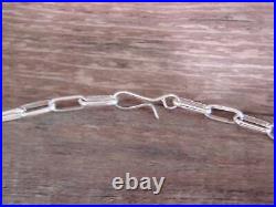 Native American Hand Made Sterling Silver 24 Chain Link Necklace Sally Shi