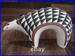 Native American Hand Painted Acoma Bear Pottery by Kuutimaitsa