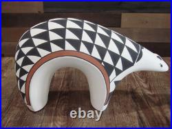 Native American Hand Painted Acoma Bear Pottery by Kuutimaitsa