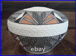 Native American Hand Painted Fine Line Acoma Pottery by Garcia